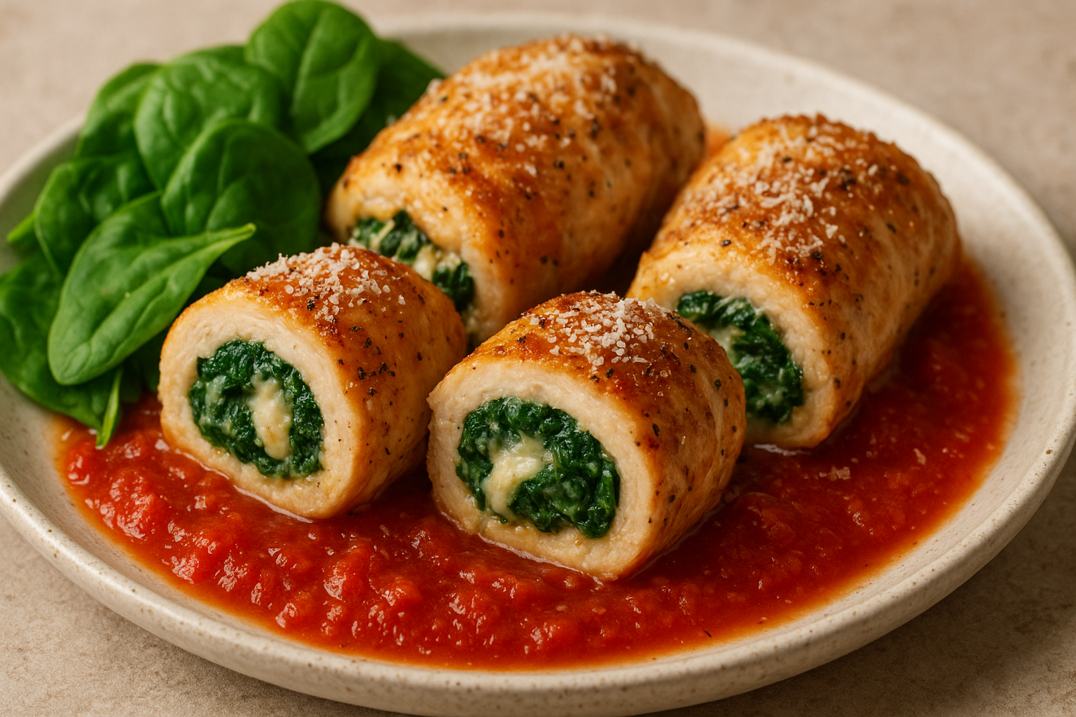 Spinach Parmigiano Chicken Rollatini
